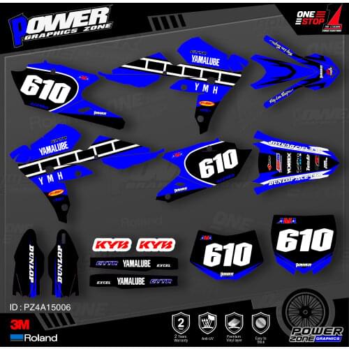 PowerZone Custom Team Graphics Backgrounds Decals 3M Stickers Kit For YAMAHA 2016-2018 WR450F 2015-2018 YZ450FX 006