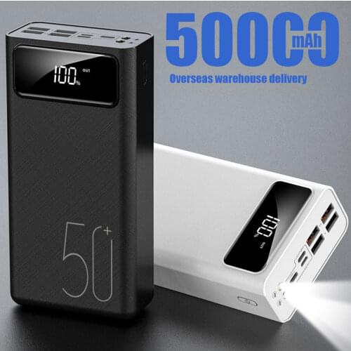 Power Bank 50000 mah Led 4 Usb Portable charger Powerbank External battery Poverbank Portable Cell phone charger For iPhone 12