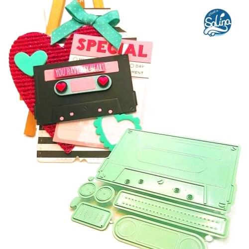 Salina Studio Stencils for Decoration Metal Die Cutters for Scrapbooking Christmas Mint Tape Recorder New Stamps and Dies 2021