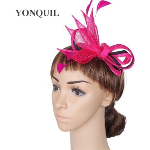 Chic Girl Cute Show Fascinator Hats Elegant Ladies Women Bridal Wedding Sinamay Headoiece On Hair Combs Hair Accessories FS46