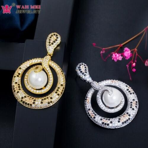 Bridal Jewellery Luxury CZ Stones Pearl Earrings Round Circle Earrings For Women Wedding Party Jewelry Accessories Animal Snake