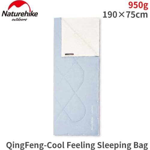 Naturehike Ultralight 950G Splice Cool Sleeping Bag Camping Travel Cotton Comfortable 22℃ / 71.6℉ Breathable Portable 190×75cm
