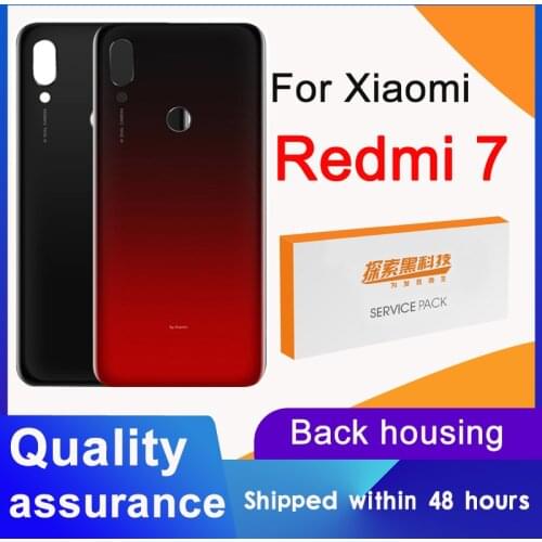 High Quality Back Housing Replacement For Xiaomi Redmi 7 Back Cover Battery Glass With Adhesive Sticker For Redmi7 Rear Cover