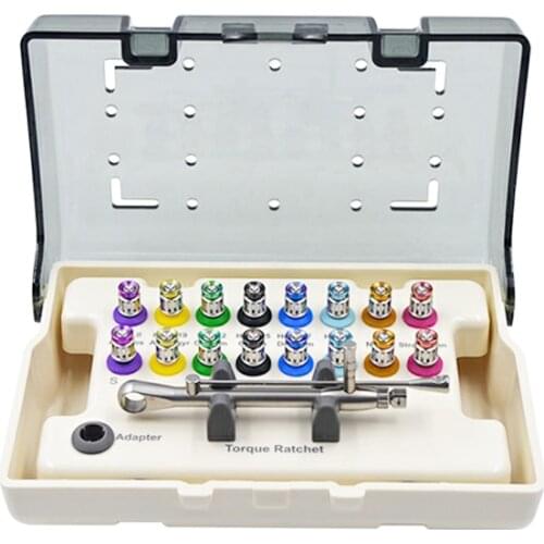 Dental Implant Torque Wrench Ratchet 10-70NCM with Screwdriver Repair Tools Drivers & Wrench Kit