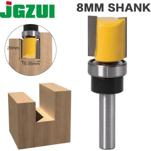 1PC 8mm Shank Template Trim Hinge Mortising Router Bit Straight end mill trimmer cleaning flush trim Tenon Cutter forWoodworking