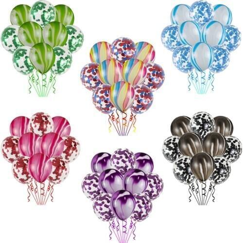 10pcs 12inch Colorful Agate Marble Confetti Latex Balloons Wedding Birthday Party Baby Shower Decoration Air Globos Supplies