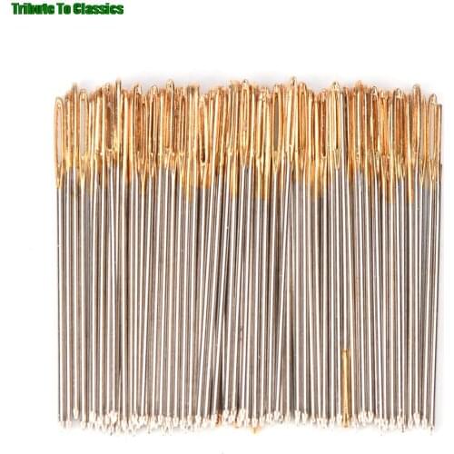 High Quality 100PCS Golden Tail Embroidery Fabric Cross Stitch Needles Size 24 For 11CT Stitch Cloth Sewing