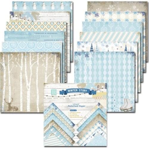 12" 24Pcs/Lot Snowman Retro Material Papers DIY Scrapbooking Album Diary Gift Decorative Paper Scrapbooking Paper