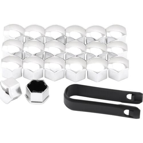 20pcs 17mm Tyre Wheel Hub Covers Wheel Nuts Covers Protection Caps Tire Wheel Screw Bolts Nut Caps Hub Screw Protector