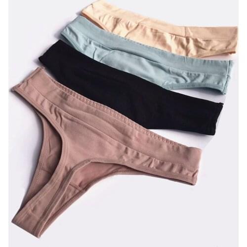 3Pcs Women Cotton Panties Thong Sexy Solid G-String Women Underwear Underpants Female Lingerie Briefs Ladies Panties Seamless