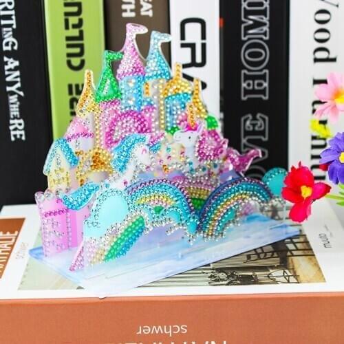 3D Puzzle Diamond Painting House Diamond Embroidered Special Shape Diamond Painting Rhinestone Crystal Diamond Home Decoration