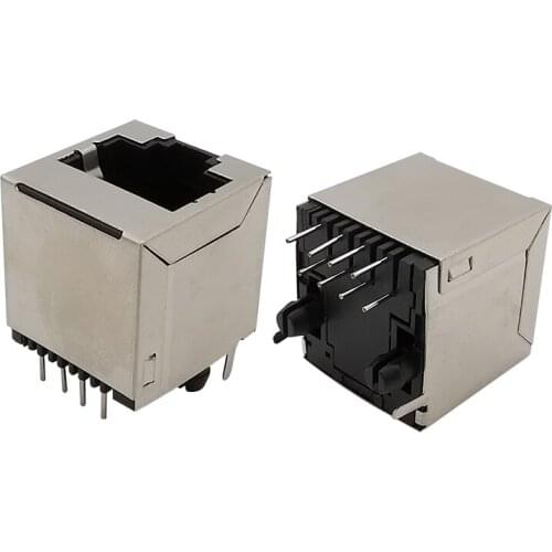 5Pcs/Lot RJ45 8P8C Female Jack Network Connector RJ45 8 Pin Cable Interface Shielded Crystal Head Light Metal Shell Adapter