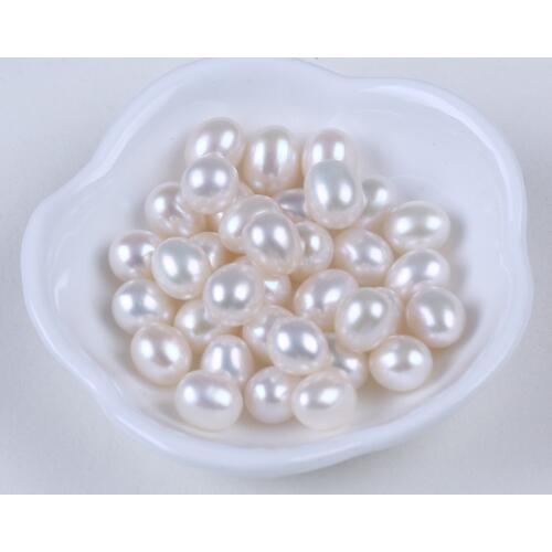 AA quality 8-8.5mm & 10-11mm perfect rice shape freshwater pearl white loose pearl for jewelry making