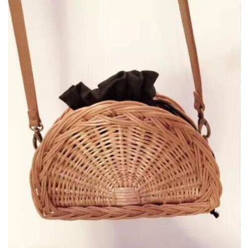 Bali Island Hand Woven Bag Round Butterfly buckle Rattan Straw Bags Satchel Wind Bohemia Beach Circle Bag Handbag Bali