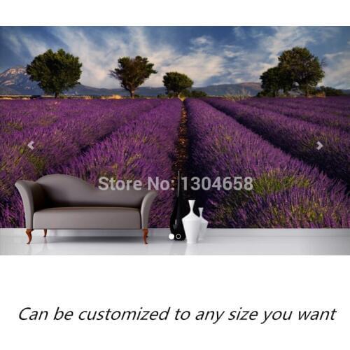 Free shipping custom mural Lavender Field Wallpaper Mural large bedroom, living room TV backdrop wallpaper