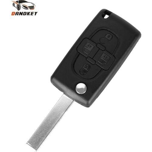 Dandkey New 4 Buttons Flip Floding Remote Key Fob Case Shell for Peugeot 1007 Citroen C8 New CE0523 Key Shell