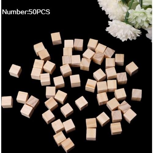 10/25/25mm Wooden Square Blocks Mini Cubes Embellishment for Woodwork Craft DIY L4MB