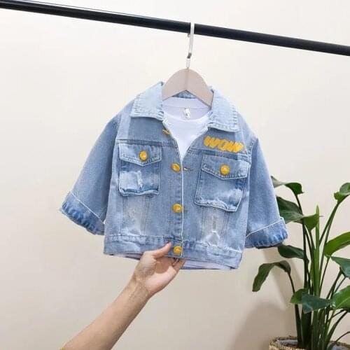 Boy Baby Denim Jacket Boys Spring And Autumn Clothes 2021 New Medium And Small Children Foreign Style Childrens Denim Jacket Ko