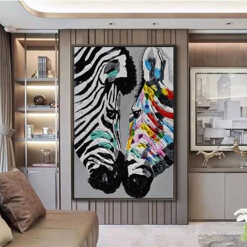 Fashion Abstract Zebra Canvas Paintings Modern Animals Posters and Prints Cuadros Wall Art Pictures for Living Room Home Decor