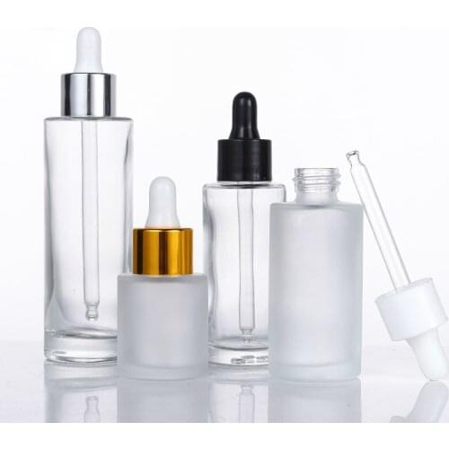 CBD Hemp Oil 20ml 30ml 80ml 50ml Essence Frosted Glass Dropper Bottle Cosmetic Packaging Containers Vials Essential Oil Bottles