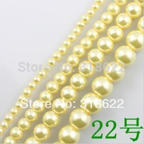Round glass pearl loose beads 4 6 8 10 12 14 16mm spacer beas for jewelry making, free shipping