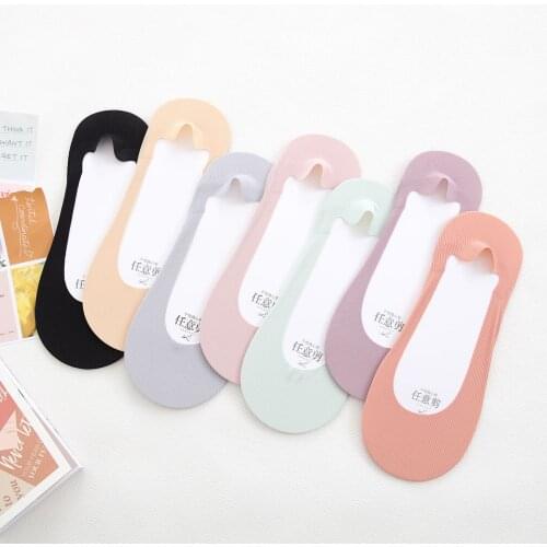 Summer Thin Womens Vertical Stripes Cool Invisible Socks Lolita Kawaii Colorful Low Cut Breathable Cotton Socks Wholesales