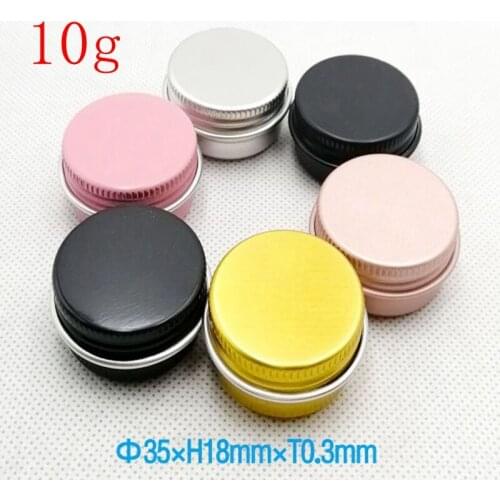 500pcs/lot 10g Metal Storage box 10ml Aluminium Tins Jars Lip Balm Containers Empty Jars Screw Top Tin Cans 6 colors