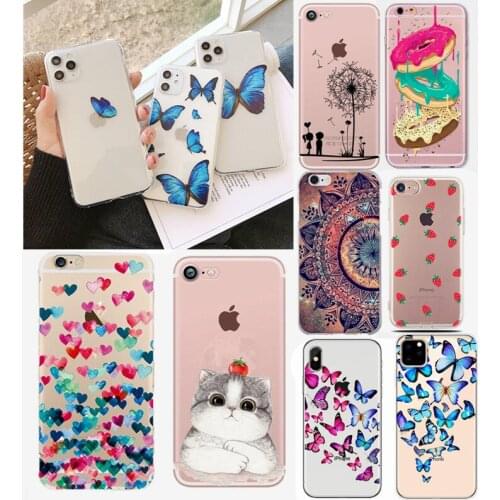 Soft TPU Silicone case For iphone 6s 6 s case For iphone 6 6 S 7 8 Plus X 10 XS 5S SE 5 SE 2020 Case Cover Pattern Phone Cases