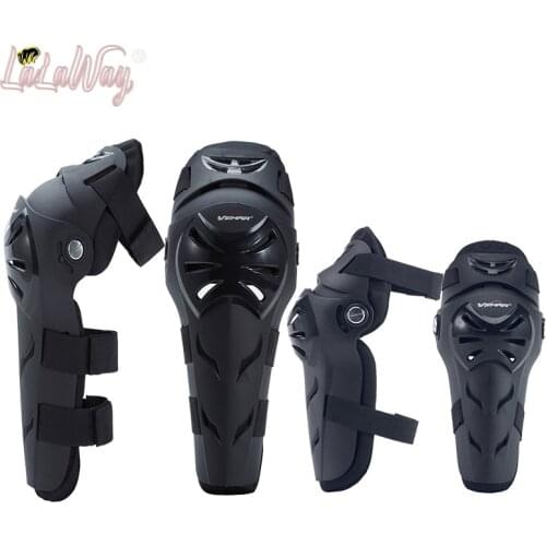 Knee Pads, Black Adjustable Long Leg Sleeve Gear Crashproof Antislip Protective Shin Guards for Motorcycle Mountain Biking