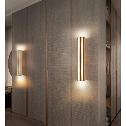 Nordic golden LED wall lamp 3W/5W/7W bedroom bedside bar table living room background wall lamp corridor loft aisle lamp