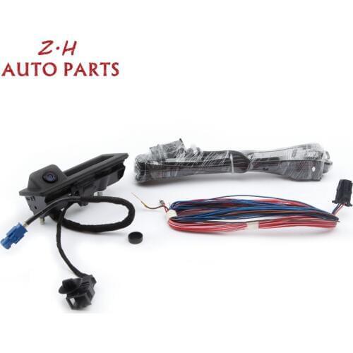 New Backup Rear View Camera & Cable Harness Set 18D 827 566 A For Golf Jetta MK5 MK6 Tiguan Passat B7 RNS510 RCD510 5M0970161AC