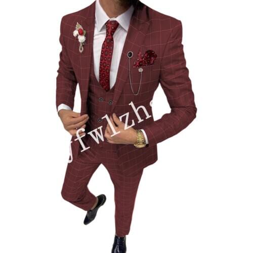 New Arrival One Button Groomsmen Peak Lapel Groom Tuxedos Men Suits Wedding/Prom Best Man Blazer ( Jacket+Pants+Vest+Tie) B361