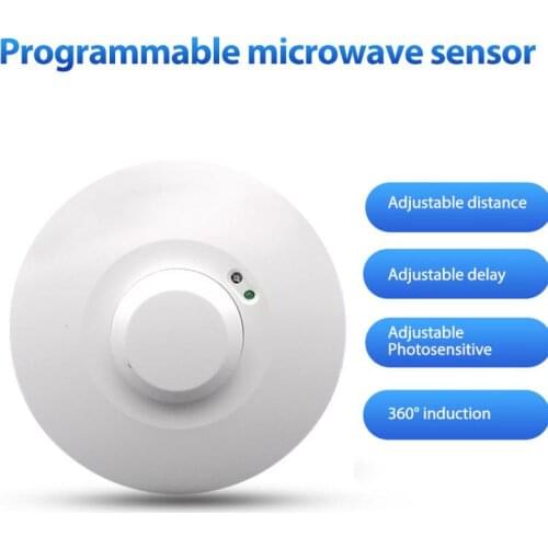 New High Quality Universal AC 110V-240V Round Ceiling Mounted Microwave Radar Inductive Switch Human Motion Sensor Switch