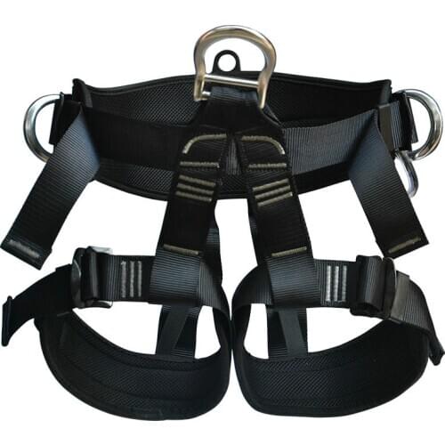 Outdoor Hiking Rock Climbing Half Body Waist Support Safety Belt Climbing Harness Aerial Equipment Survival Kit 3 D Ring