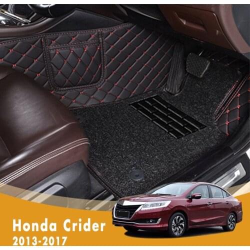 RHD Luxury Double Layer Wire Loop Car Floor Mats For Honda Crider 2017 2016 2015 2014 2013 Artificial Leather Custom Covers