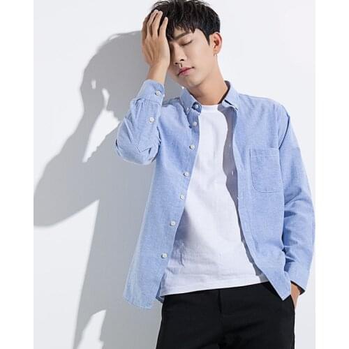 Men Shirt Student 2021 New Arrival Spring And Autumn Male Long Sleeve Casual Shirt Teenage Boy Bargain Price Hot Sale S47