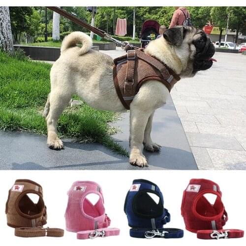 Puppy Dog Harness with Leash Dog Collar Personalized Adjustable Vest Walking Soft Breathable Collar Pet Accessories for Small