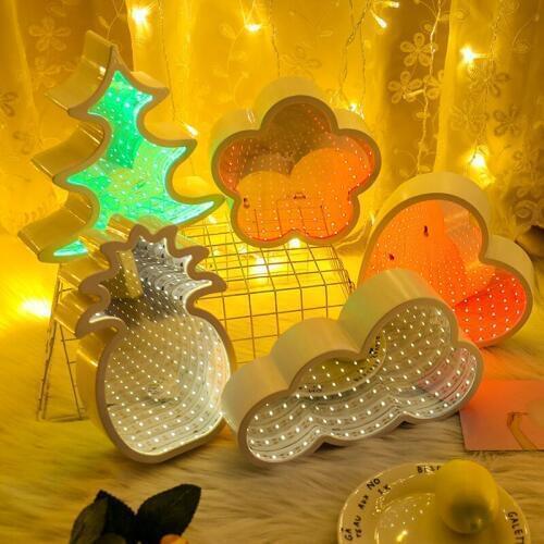 Mycyk Led mirror tunnel lamp love cloud shape lamp creative home decoration lamp photo prop party lamp Colorful star Shape hot