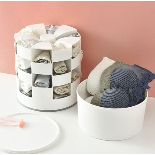 Rotating Underwear Organizer Storage Containers Boxes Socks Desktop Accessories Jewelry Organizer Storage Box Closet Organizer
