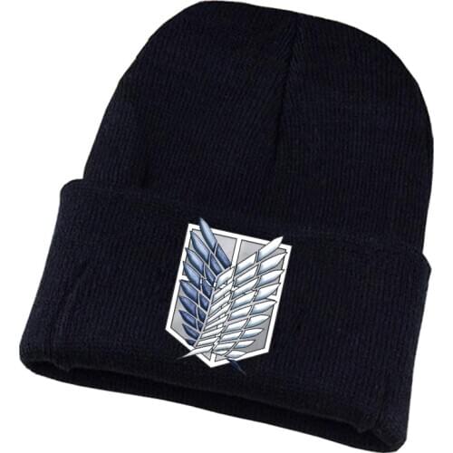 Anime Attack on Titan Knitted hat Cosplay hat Unisex Print Adult Casual Cotton hat teenagers winter Knitted Cap