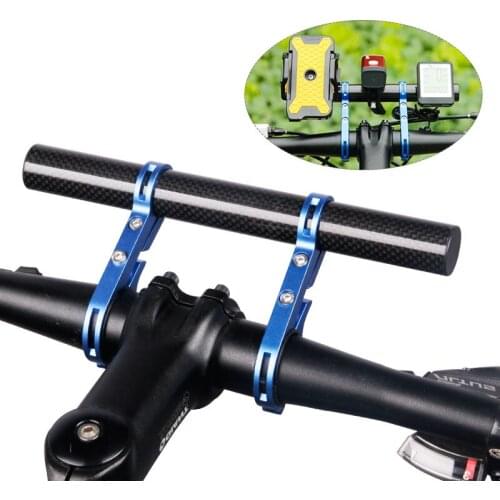 High Strength Carbon Bicycle Multifunction Handlebar Extension Frame Mountain Bike Long Headlights Phone Clip Riding Accessories