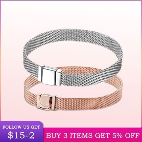 Genuine 925 Sterling Silver Clip Bead Bracelets for Women Fit Original Reflexions Bracelet Charms Femme Jewelry Fashion B055