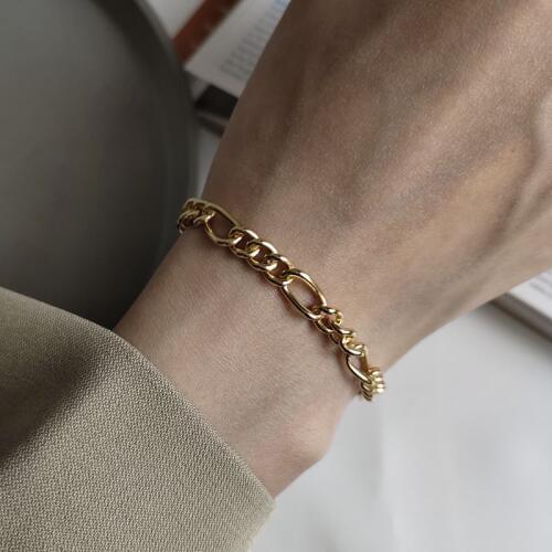 Silvology 925 Sterling Silver Crude Chain Bracelets Texture Temperament Elegant Korea Bracelets For Women Friendship Jewelry