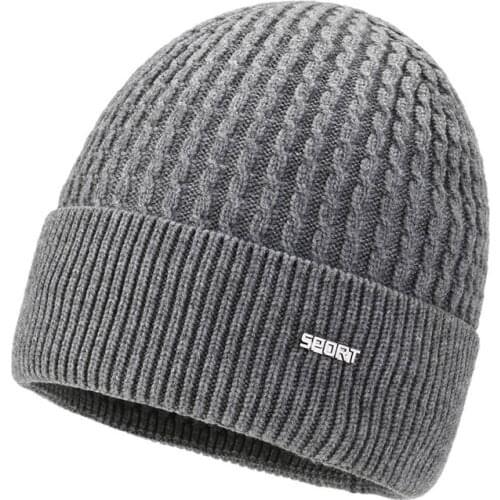 Winter Middle-aged And Elderl Mens Woolen Hat Outdoor Warm Beanie Hat Cycling Windproof Thick Knitted Hat For Men