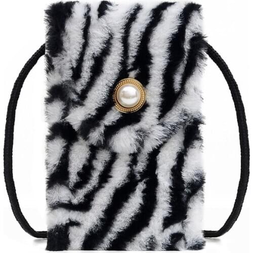 Winter Spring Plush Fashion Women Phone Bag Crossbody Messenger Small Bags for Women 2021 New Female Shoulder Purses