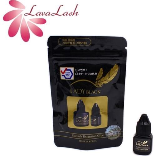 1 Bottle 5ml Lady Black Glue Eyelash Extensions With Original Bag Low Irritation Fast drying for Sensitive Skin Korea Lash Glue