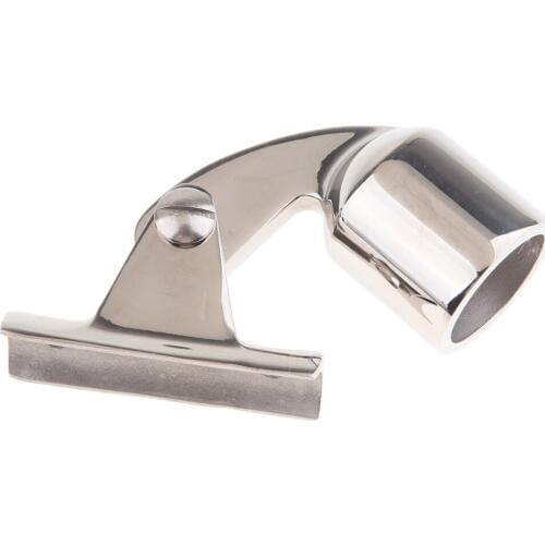 1 inch Canopyn Boat Tube End - 120 Degree Elbow - Deck Hinge 316 Stainless Steel