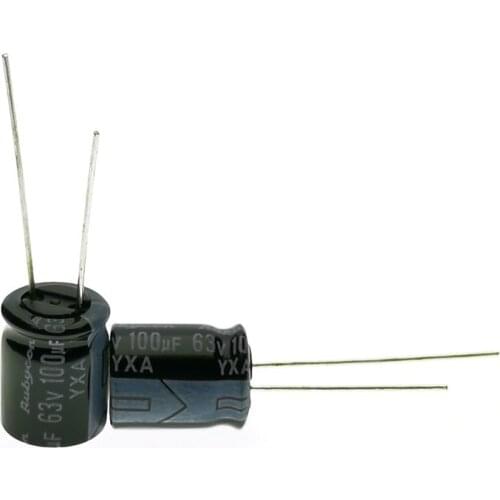 10PCS Hot New 63V 100UF Rubycon Aluminum Electrolytic Capacitor 10X12.5MM