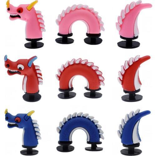 10 pcs Kids Boys 3D Pink/Red/Yellow/Blue Real Dragon Sandal Clog Charms Souvenir Gift