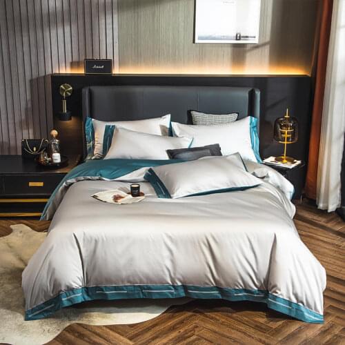 100% Cotton Solid Color Embroidery Duvet Cover Bed Sheet Bedspread Pillowcases Brief Soft Bedding Set Home Textile Queen King